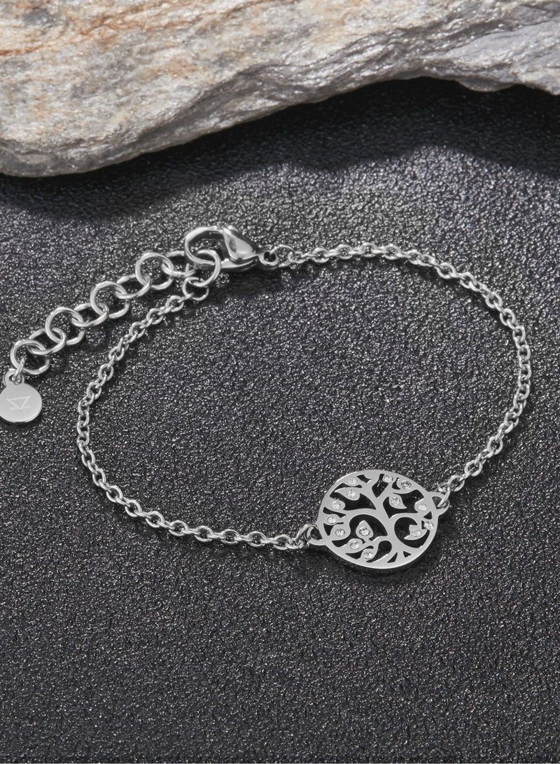 زنك سوار نسائي من زينك باللون الفضي من الستانلس ستيل | ZFBR010SS - Image 4