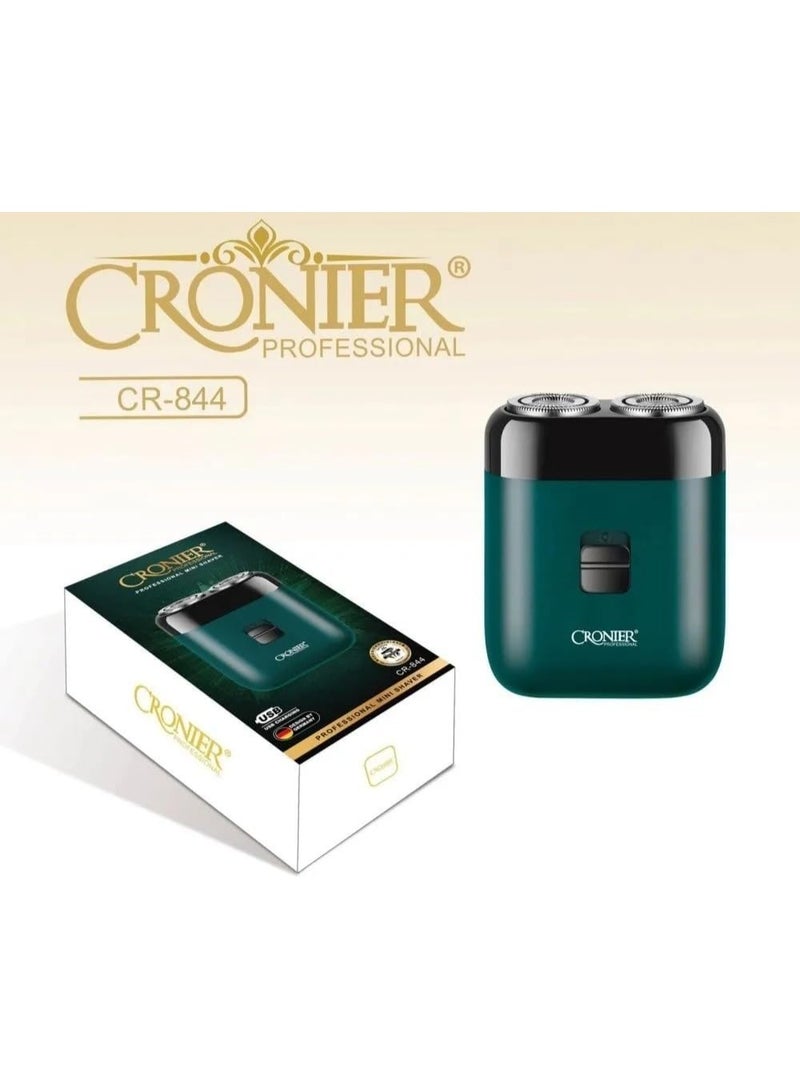 Cronier Professional CR-844 Electric Shaver, Dual Blade, Forest Green, Portable Travel Design - Image 2