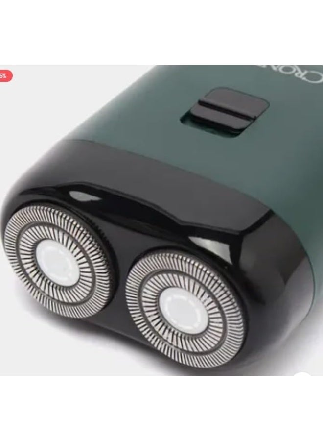 Cronier Professional CR-844 Electric Shaver, Dual Blade, Forest Green, Portable Travel Design - Image 3