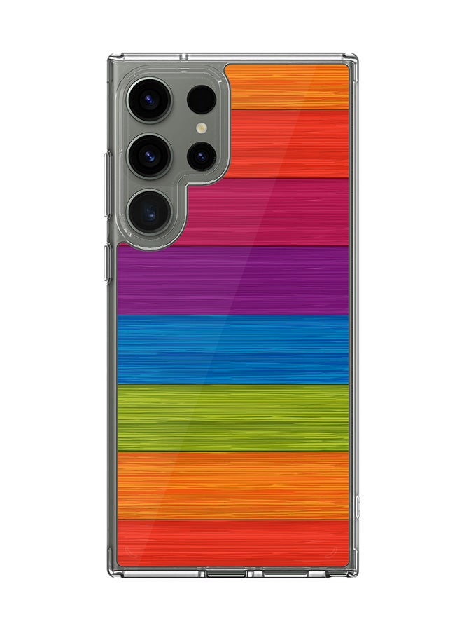 Stylizedd Classic Clear Case for Samsung Galaxy S25 Ultra , Hybrid Soft Case Flexible Edges Anti Drop TPU PC Gel Thin Transparent Cover - Colorwood Full Print - Image 1