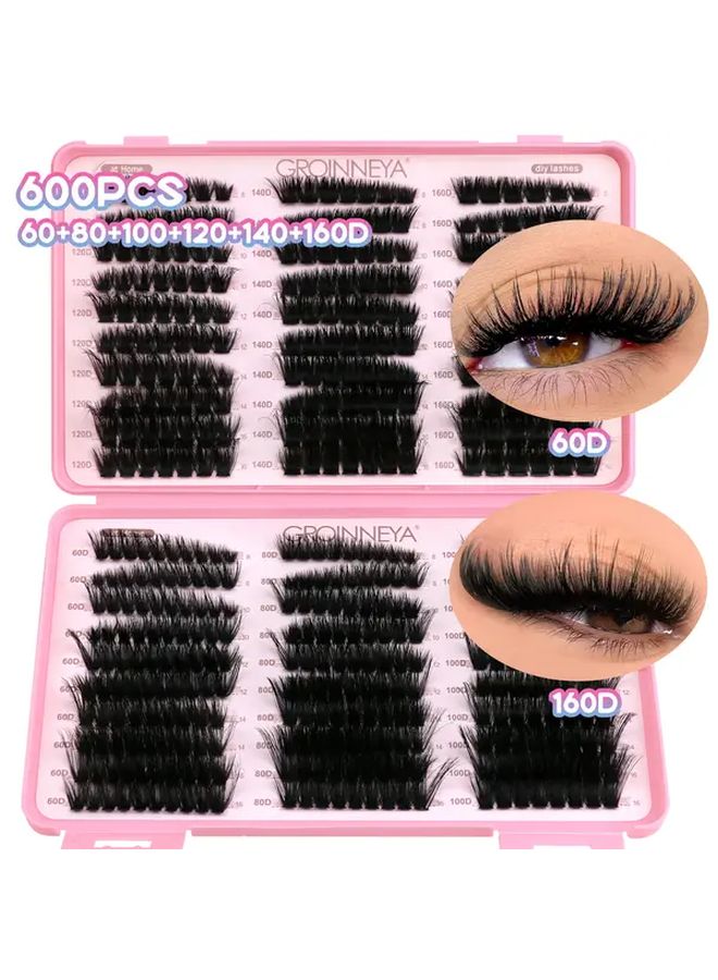 Model JE04 600 Clusters 3D Fluffy DIY Eyelash Extension Kit For Beginners - Image 3
