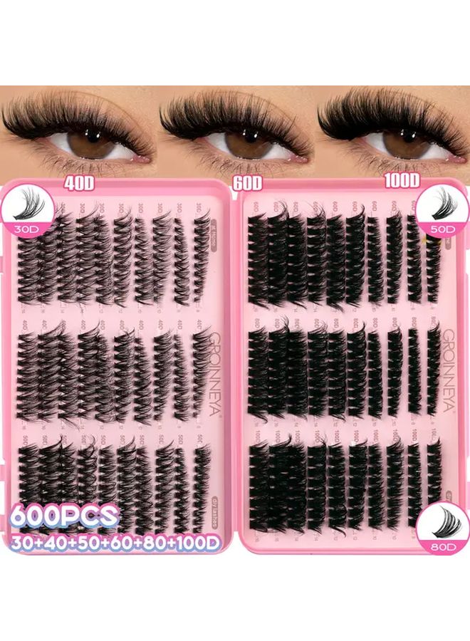Model JE04 600 Clusters 3D Fluffy DIY Eyelash Extension Kit For Beginners - Image 5
