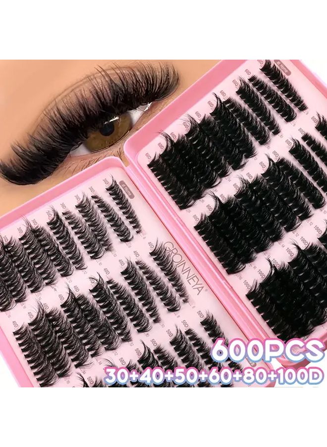 Model JE04 600 Clusters 3D Fluffy DIY Eyelash Extension Kit For Beginners - Image 1