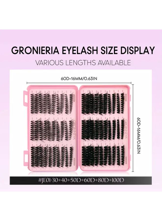 Model JE04 600 Clusters 3D Fluffy DIY Eyelash Extension Kit For Beginners - Image 4