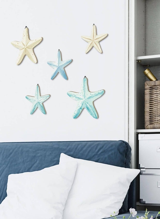 Putuo Decor Coastal Nautical Starfish Wall Art Set of 5 Beach Wall Decor Coastal Hanging Décor for Bathroom, Living Room, Patio - Image 5