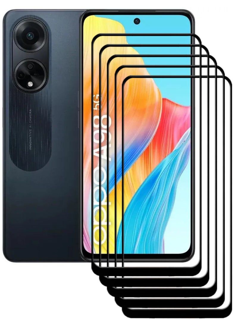 ACLIX 5 Pieces Antistatic ESD Dustproof Premium Quality High Definition Tempered Glass Screen Protector Designed For Oppo A98 - Image 1
