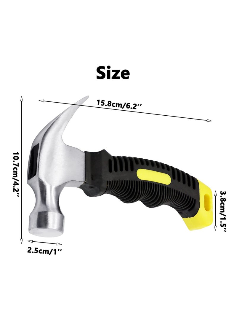 Excefore - Mini Claw Hammer, Soft Rubber Grip Handle Small Stubby Hammer, 10 OZ Tack Hammer Nails Tool, Stubby Hammer, Nail Hammer, Kids Hammer, Tiny hammer for Indoor Outdoor Using - Image 1