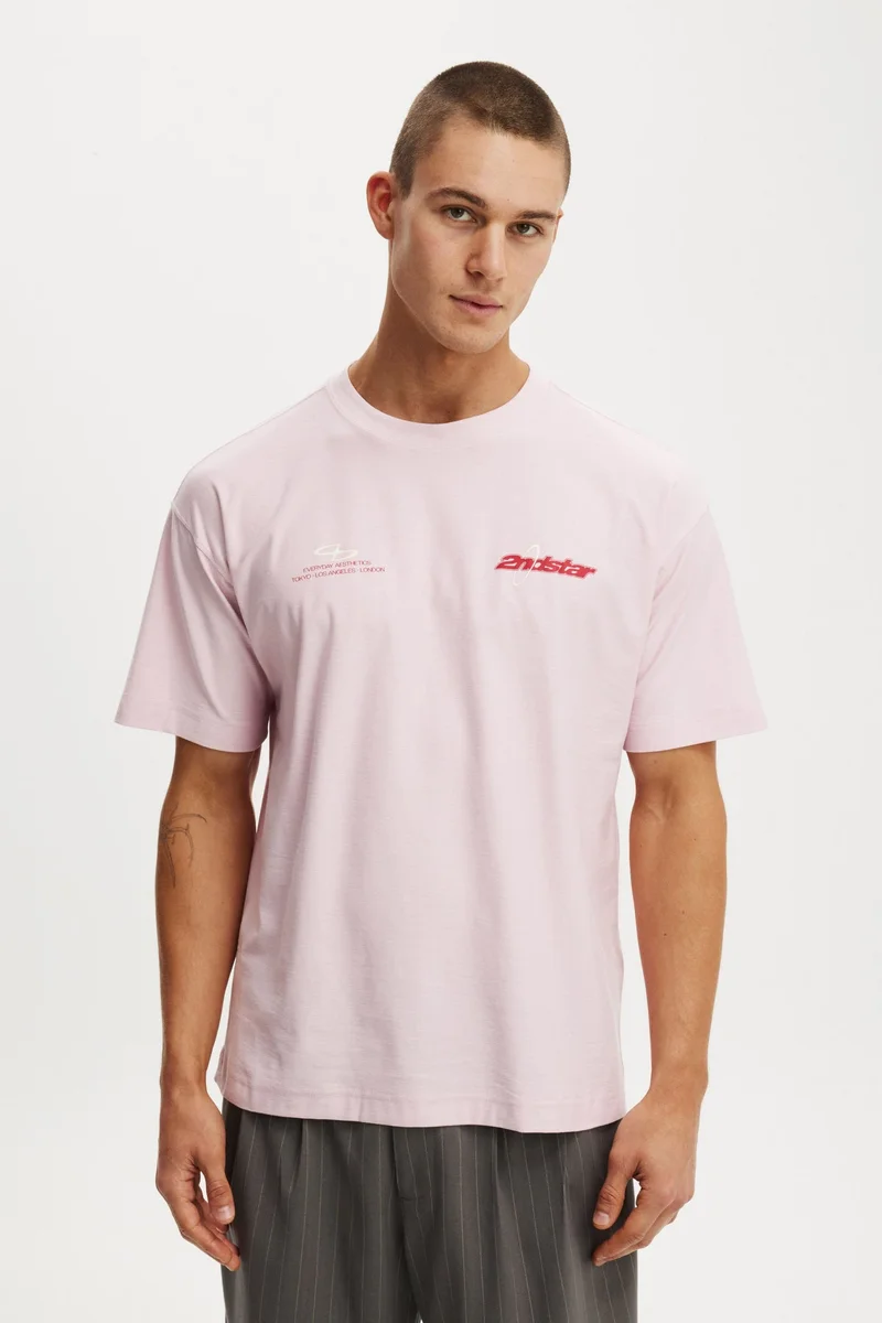 كوتون اون تيشيرت مطبوع بقصة بوكس فيت