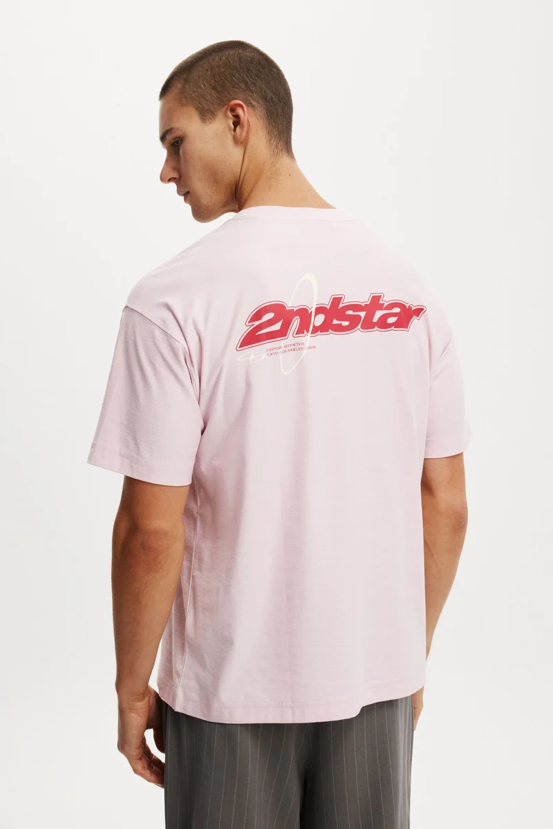 كوتون اون تيشيرت مطبوع بقصة بوكس فيت