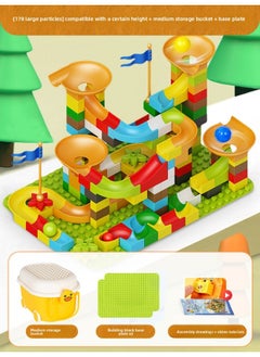 # Variables Slide Building Blocks Table Assembled Toys Puzzle 3 To 6 Years Old Boy Child Size Granular Ball Rail-Color:Medium Storage Bucket [178 Particles] Contains 8 Balls + 2 Base Plates