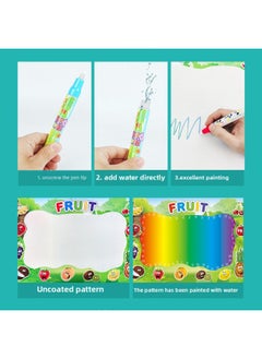 Generic Large Children's Baby 88*58 Learning Words Water Canvas Kindergarten Coloring Fruit Water Carpet Water Painting Toys-Color:Fruit  - Image 3