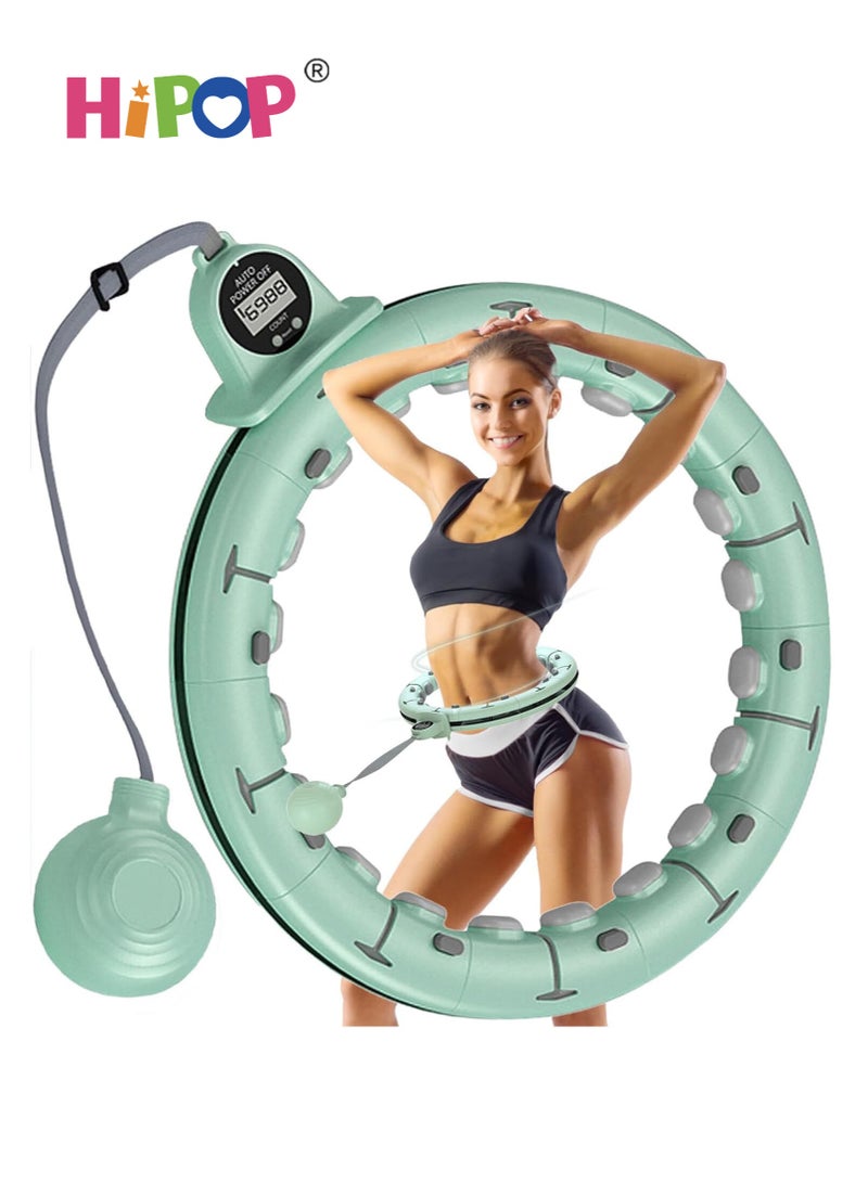 هيبوب حلقة هولا الذكية، حلقة هولا قابلة للتعديل مع وسادات تدليك وأجزاء قابلة للفك، حلقة هولا مرجحة بتصميم تدليك محيط 360°، مادة صديقة للبيئة. - Image 1