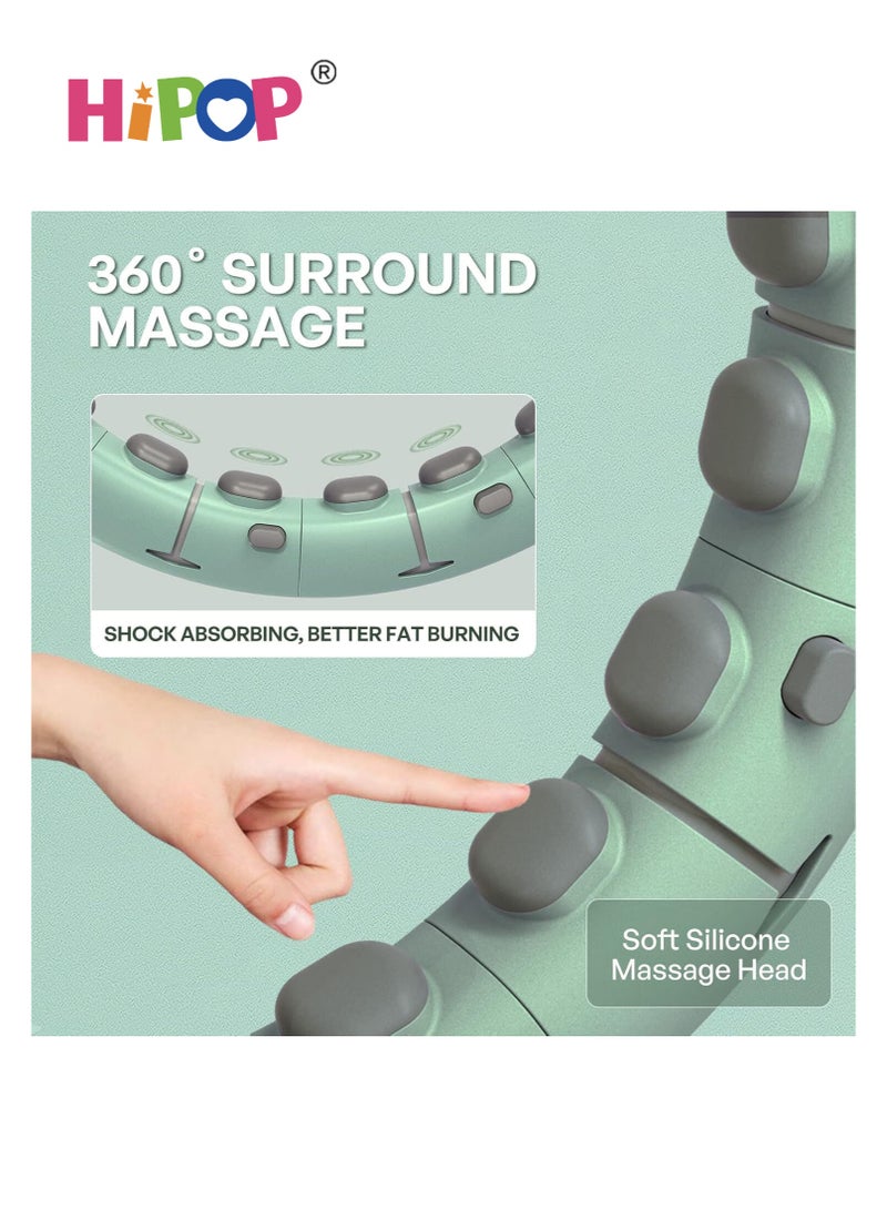 هيبوب حلقة هولا الذكية، حلقة هولا قابلة للتعديل مع وسادات تدليك وأجزاء قابلة للفك، حلقة هولا مرجحة بتصميم تدليك محيط 360°، مادة صديقة للبيئة. - Image 4