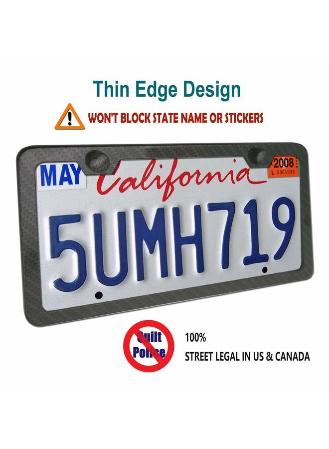 BGGTMO Anti Theft License Plate Frames -Carbon Fiber Style Metal Aluminum License Plate Holders, Contains 100% Stainless Steel License Plate Anti Theft Screws, Fit US Car Front and Rear License Plate Cover - Image 4
