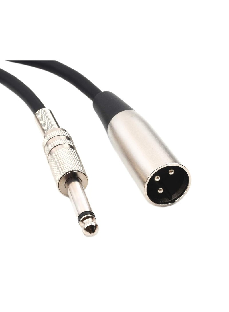 URSMART Unbalanced XLR Male to 1/4" Inch TS Mono Male Plug Audio Connector, 6.35mm to XLR Cable for Amplifiers, Instruments etc.[10 Feet] - Image 1