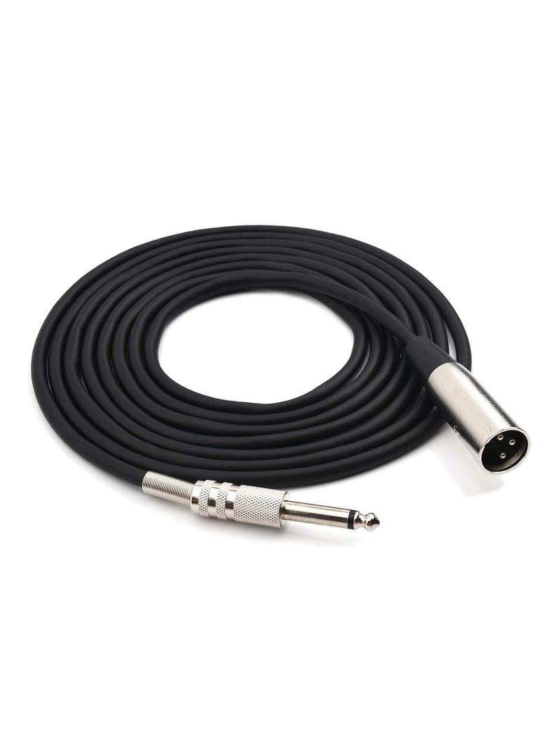 URSMART Unbalanced XLR Male to 1/4" Inch TS Mono Male Plug Audio Connector, 6.35mm to XLR Cable for Amplifiers, Instruments etc.[10 Feet] - Image 3