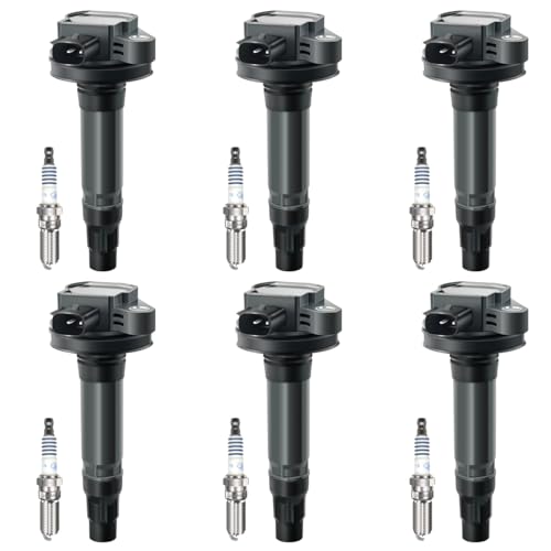 MAS Set of 6 Ignition Coil Pack & 6Pcs Motorcraft Platinum Spark Plug SP589 Compatible with Lincoln MKS MKT MKX MKZ Ford Edge Flex Fusion Taurus 3.7 3.5 V6 Replacement for UF553 UF595 5C1652 - Image 3