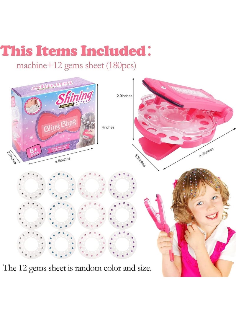 Hair styling kit with 180 gems-a sparkling styling tool for girls and kids-featuring a gem applicator for hair- shoes-and more - Image 1