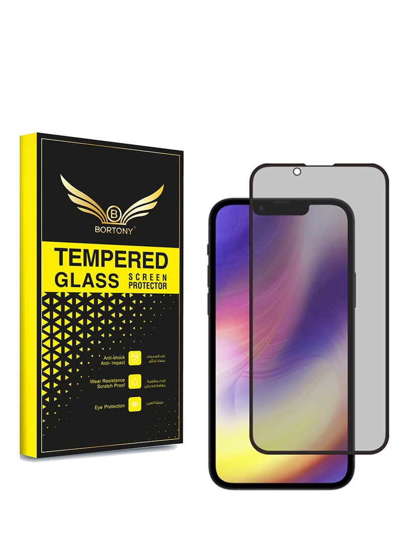 BORTONY Privacy Anti-Spy Tempered Glass Screen Protector For iPhone 13 Pro Max 6.7 Inch Black - Image 1