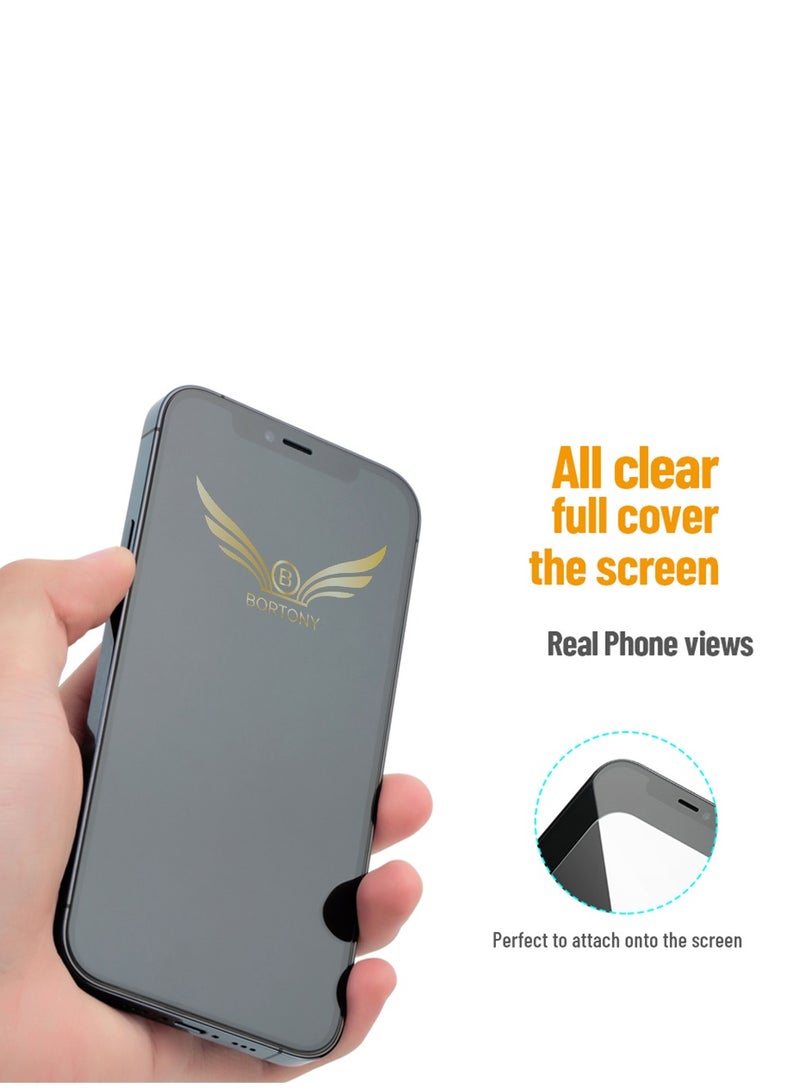 BORTONY Privacy Anti-Spy Tempered Glass Screen Protector For iPhone 13 Pro Max 6.7 Inch Black - Image 2