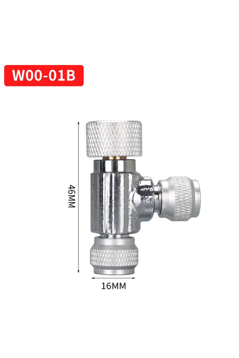 إيروريكس منظم صمام إبرة عالي الجودة برأس مزدوج W00-01B-ZRDR مناسب لأنبوب ثاني أكسيد الكربون الخاص بأحواض السمك 4*6 مم