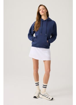 Los Ojos Navy Blue Wide Fit Hooded Sweatshirt Hooded Sweat  - Image 4