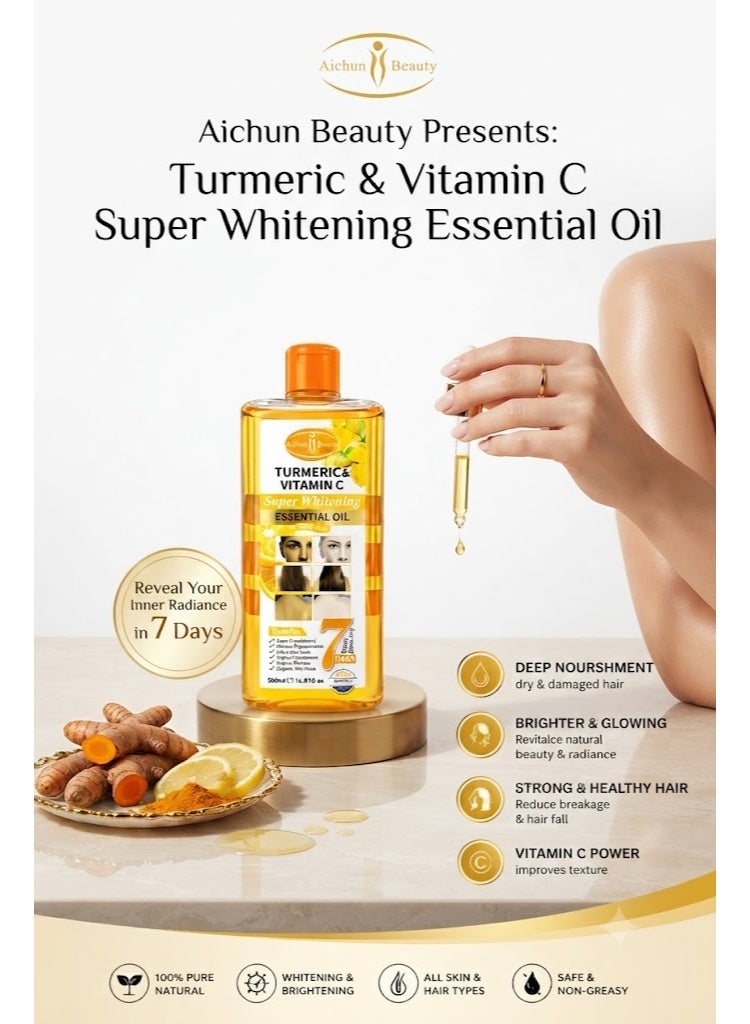 Aichun beauty Super Whitening Turmeric Oil for Face & Body, Essential Oil - Image 4