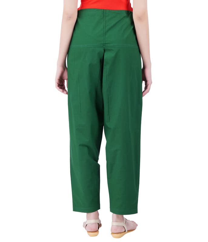 Happy Bunny Cotton Salwar Pant with Dupatta Colour Combo for Women – Ethnic Style, Comfort Fit with Drawstring, Ideal for Office, Festive, Casual (LG, Dark Green) - Image 3