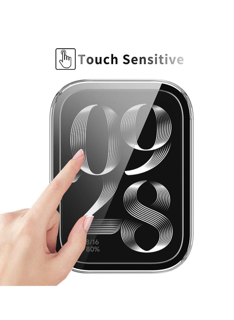 Case with Tempered Glass Screen Protector Compatible for xiaomi Band 8 pro, 9H 360° All-Round Protective Ultra Thin Protective PC Case Cover for Mi Band 8 Pro, 2 Pcs, Black Transparent - Image 4