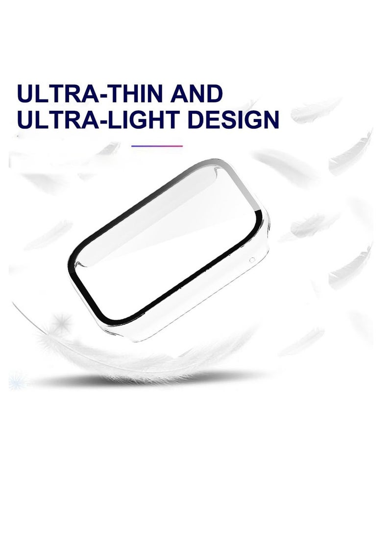 Case with Tempered Glass Screen Protector Compatible for xiaomi Band 8 pro, 9H 360° All-Round Protective Ultra Thin Protective PC Case Cover for Mi Band 8 Pro, 2 Pcs, Black Transparent - Image 1