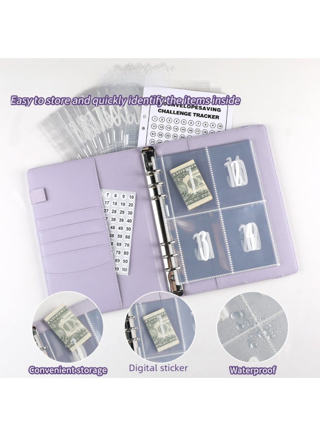 HONGYANG Envelopechallenge Loose-leaf Notebook 100 Days Money Saving Book Challenge Cash Saving Book - Image 4