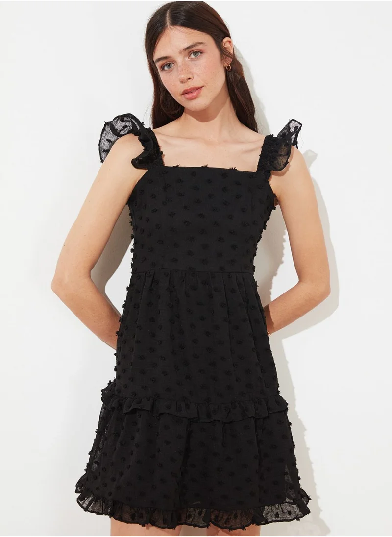 trendyol Square Neck Lace Detail Dress