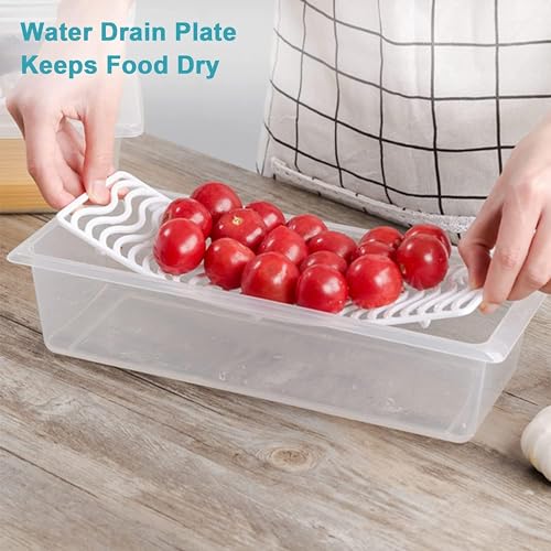 GLAVISH Fridge Storage Boxes, Freezer Organizer Keeps Fruits, Vegetables, Meat, Fish Fresh Longer, BPA-Free, Stackable, Plastic Containers for Kitchen Organization (1500Ml 6 Piece) - Image 4