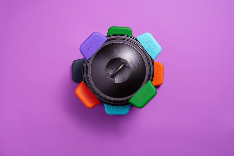 Lodge Bold Silicone Assist Handle Holder - Dishwasher Safe Hot Handle Holder Upgraded Design for Lodge Bold Products Only - Heat Protection Up to 450° - Vivid Purple - Image 4