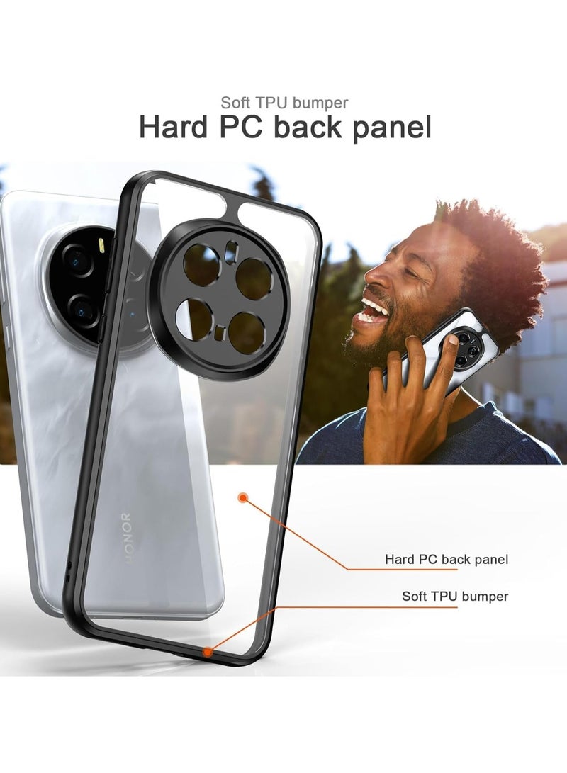 حافظة شفافة لهاتف Honor Magic7 Pro 2024 ظهر صلب شفاف وواقي TPU ناعم غير متغير اللون مضادة للصدمات حافظة هاتف واقية نحيفة تناسب Honor Magic7 Pro - Image 3