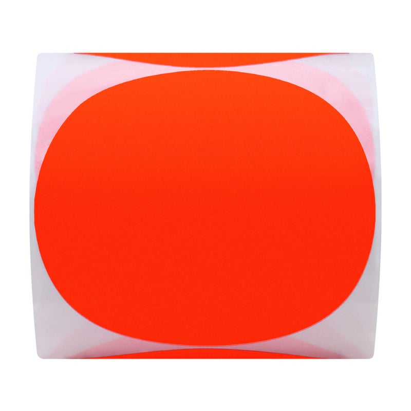 Hybsk Round Color Coding Circle Dots Labels Warehouse Inventory Organizer Stickers (3 inch, Fluorescent Red) - Image 3