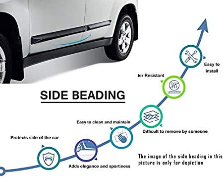 POWERX Black Plain with ABS (Customized for Car) Car Side Beading/Car Side Garnish/Car Door Garnish/Door Lining/Door Protector for Swift Compatible for Year 2004-2009 Models (Set of 4 Pieces) - Image 4