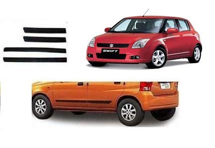 POWERX Black Plain with ABS (Customized for Car) Car Side Beading/Car Side Garnish/Car Door Garnish/Door Lining/Door Protector for Swift Compatible for Year 2004-2009 Models (Set of 4 Pieces) - Image 3
