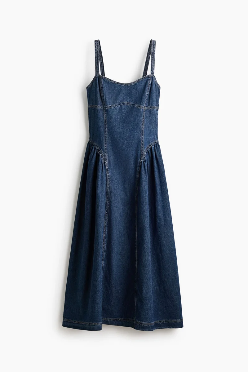 H&M  Flared-skirt denim dress for Women | Best Price UAE
