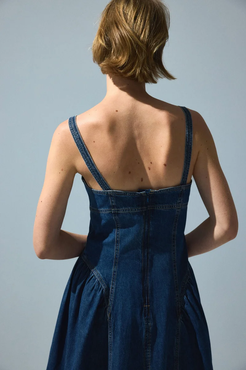 H&M  Flared-skirt denim dress for Women | Best Price UAE