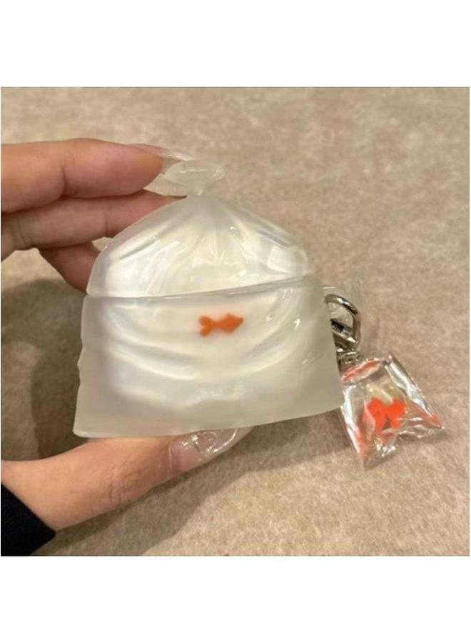 Koi Fish Headset Protective Cover For AirPodsPro2 4 Generation Apple 3 Cartoon Cute Soft Shell Trendy-Color:Snow House With Pendant-Applicable Models:Airpods 4th - Image 2