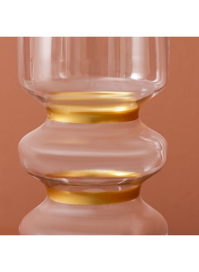 DANUBE HOME Danube Home Vetro Clear Glass Vase - 12X25Cm Multi Color Home Decor Collection For Fresh Flowers Elegant Glass Vase For Interior Decoration Decorative Home Accessories  - Image 2