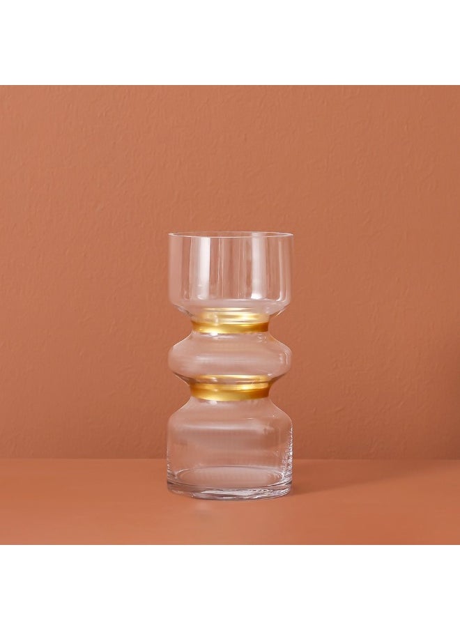 DANUBE HOME Danube Home Vetro Clear Glass Vase - 12X25Cm Multi Color Home Decor Collection For Fresh Flowers Elegant Glass Vase For Interior Decoration Decorative Home Accessories  - Image 1