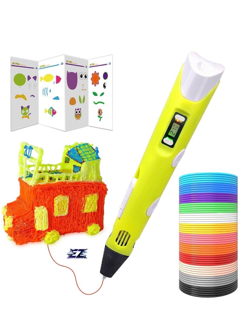 ELTRAZONE 3D Printing Pen Kit for Kids & Adults, Includes Among Us Stencils, 10m PLA/ABS Filament, LCD Display, Low Temp DIY Art Set, Educational Creative Toy for Christmas & Drawing Projects (Pink) - Image 1