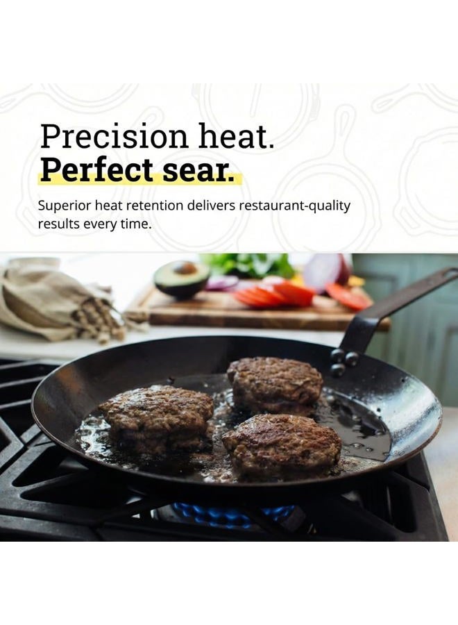 Lodge Carbon Steel Skillet, Pre-Seasoned, 12-Inch - Image 3