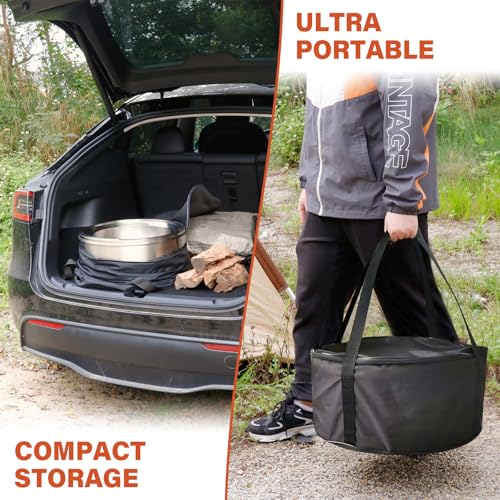 HGD 20 inch Smokeless Firepit Outdoor, Portable Smokeless Fire Pit for Camping with Travel Bag, Stainless Steel Wood Burning Stove for Backyard & Patio, Easy Setup & Compact Storage - Image 2