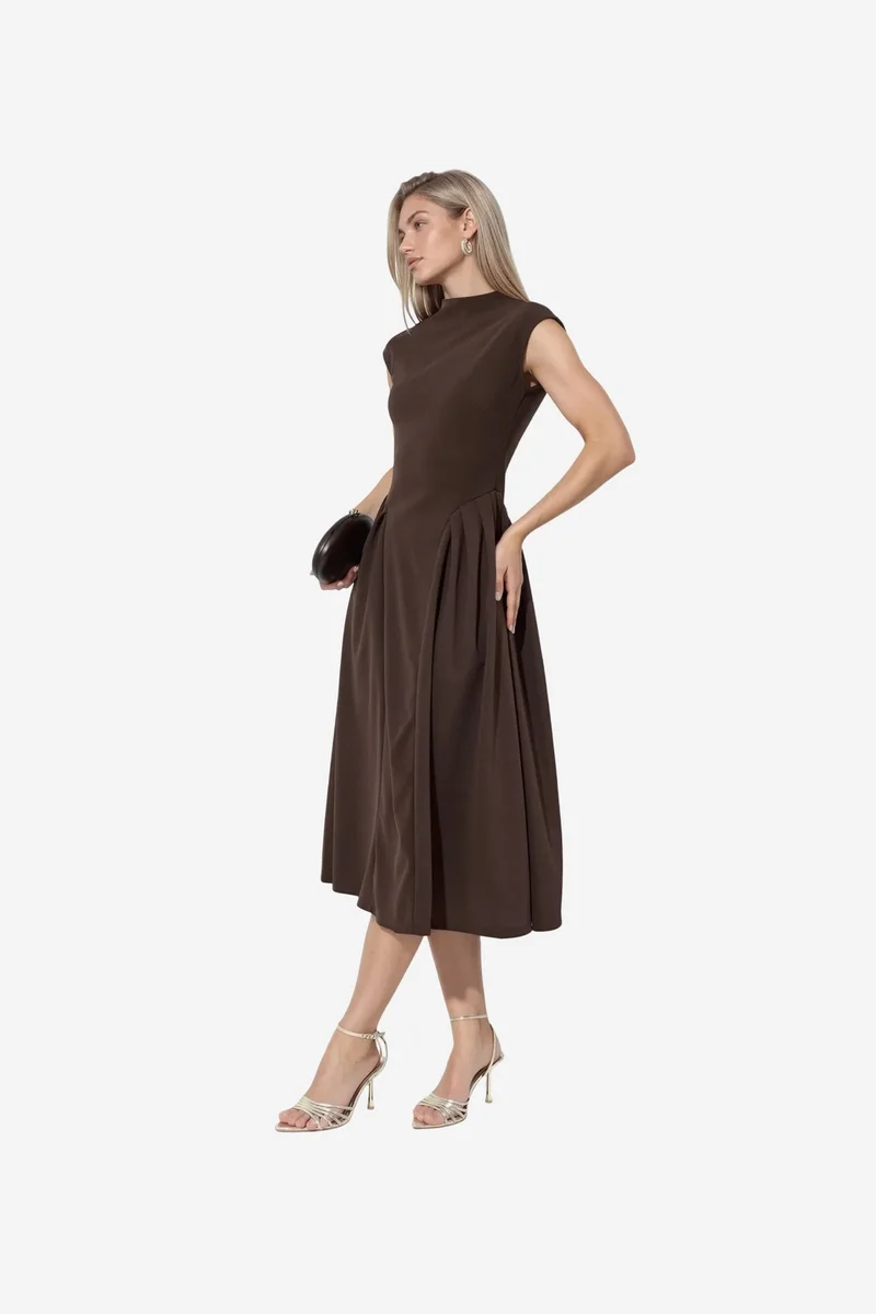 Busem BUSEM Textured Paneled Midi Dress