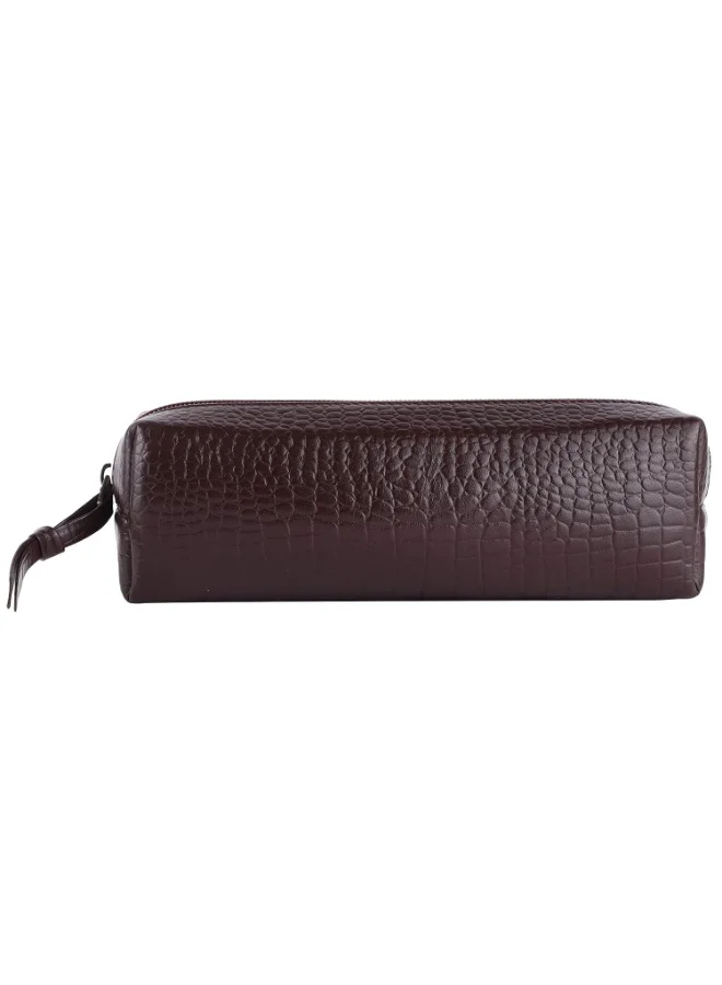 HAMMONDS FLYCATCHER Leather Utility Pouch - Multi-Use Genuine Leather Pencil Case, Cosmetic, Stationery, Coin & Makeup Brush Pouch for Women & Men - School & Office Organizer