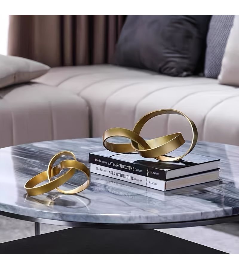High-End Modern Abstract Metal Knot Ornament Golden Small Decoration For Living Room Bedroom Bookshelf Cabinet Desk Office Coffee Table Home Dining Table - Image 2