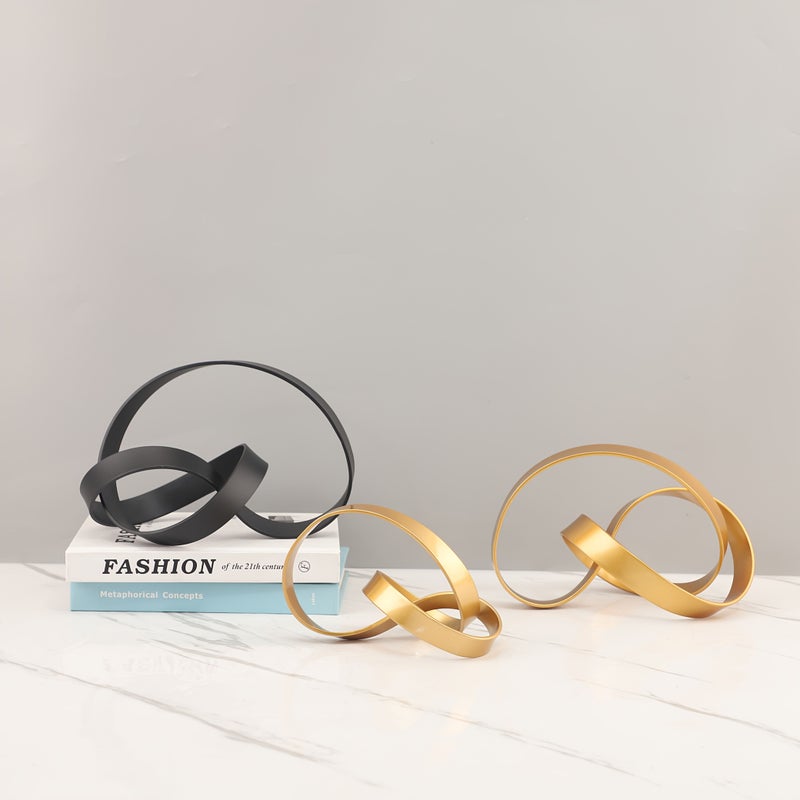High-End Modern Abstract Metal Knot Ornament Golden Small Decoration For Living Room Bedroom Bookshelf Cabinet Desk Office Coffee Table Home Dining Table - Image 3